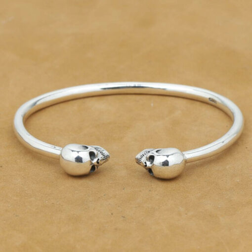 luxury skull cuff bracelet (silver)