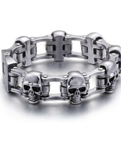skull chain bracelet made of steel